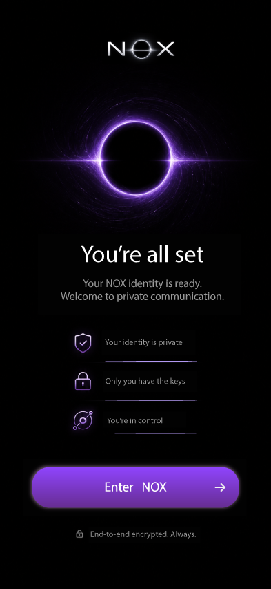 NOX all set screen